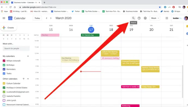 Come cercare in Google Calendar