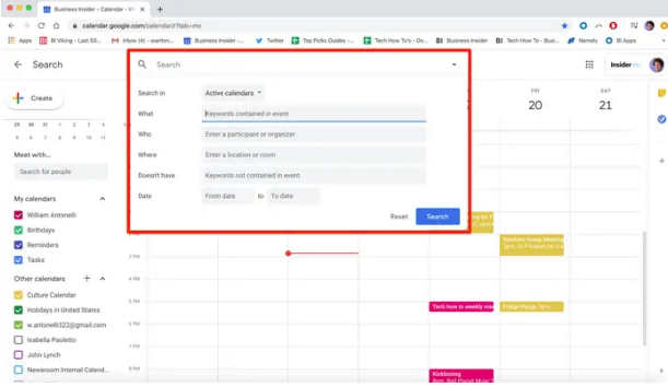 Come cercare in Google Calendar