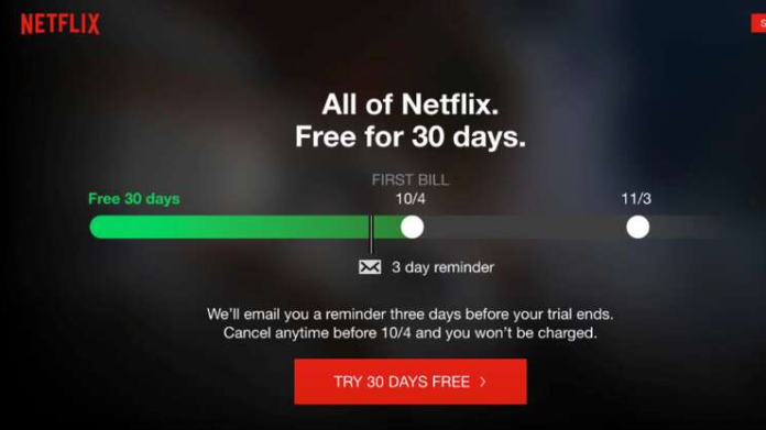 netflix addio prova gratuita