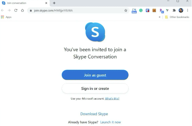 partecipare alla riunione skype