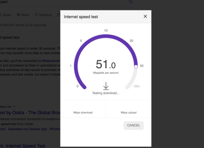 velocità di Internet di almeno 25 megabit