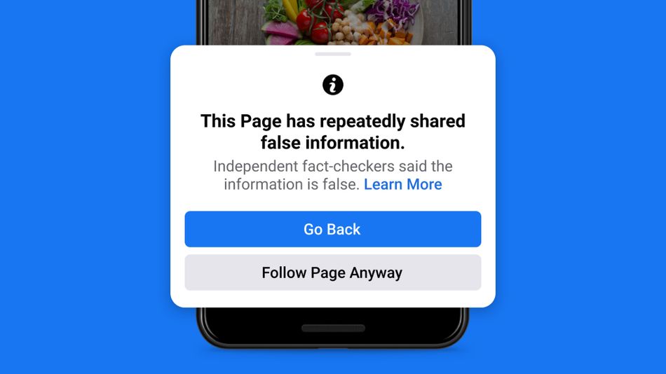 Facebook ora ti avvisa se le pagine condividono notizie false