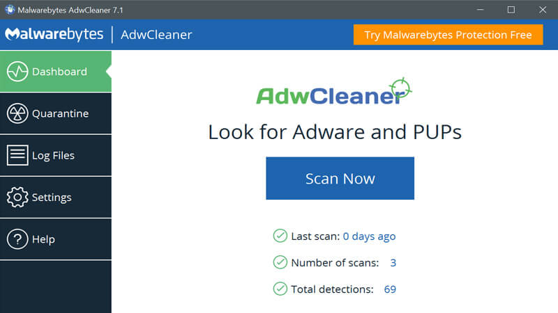 Come eliminare adware su Windows 10 con AdwCleaner