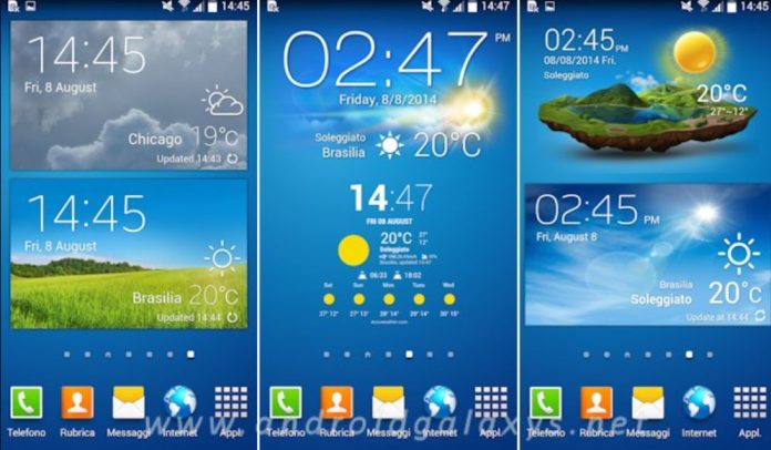 widget meteo per Android