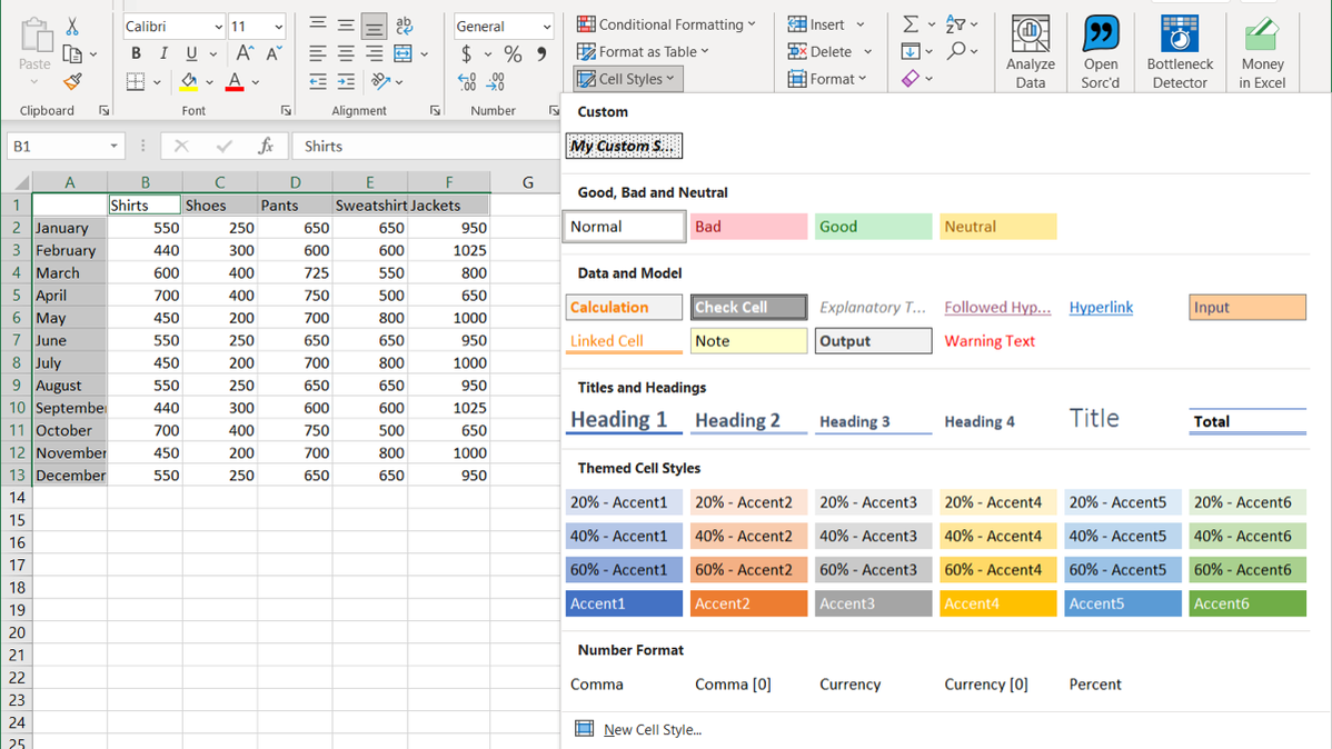 Come utilizzare e creare stili di cella in Microsoft Excel