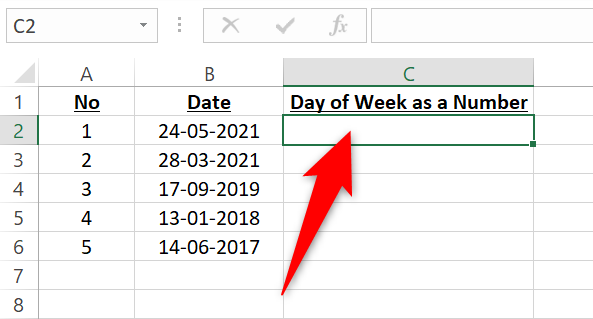 Excel: come trovare il giorno della settimana da una data