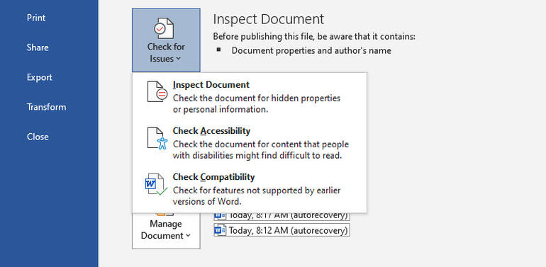 Come controllare la compatibilità del documento Word