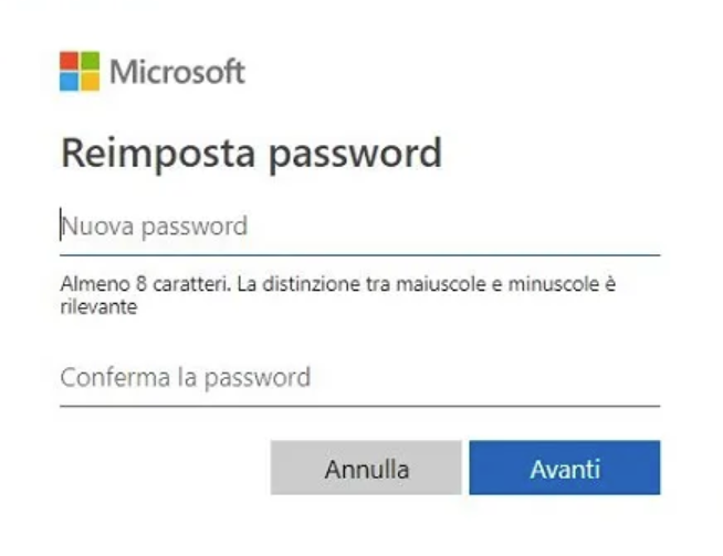 Cosa vuol dire "reimposta la password"?