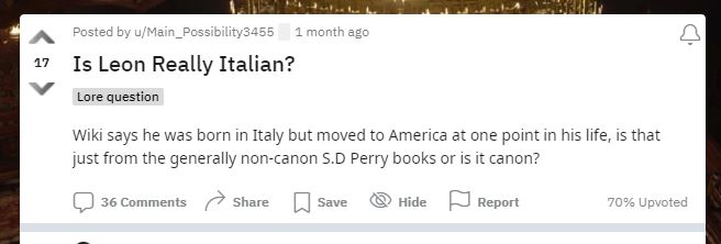 Un Redditor chiede "Leon è davvero italiano?"