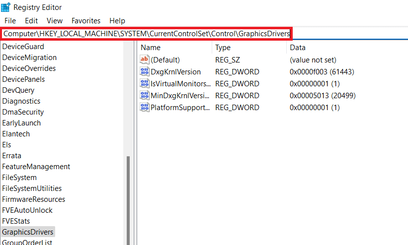 Nella barra degli indirizzi del registro di Windows individuare il percorso indicato