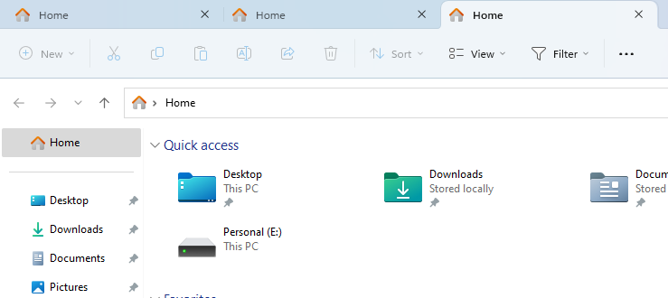 Schede in Esplora file Windows 11