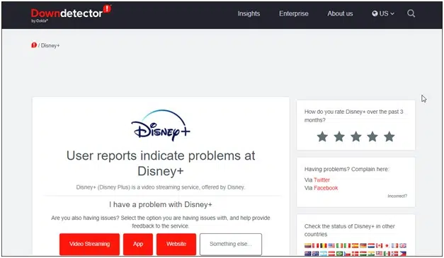 Controlla lo stato del server di Disney Plus