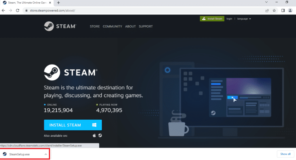 Fare clic su SteamSetup.exe. Correggi i blocchi di Steam durante l'installazione del gioco