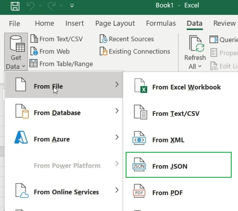 Come convertire un file JSON in Microsoft Excel? - passaggio 3