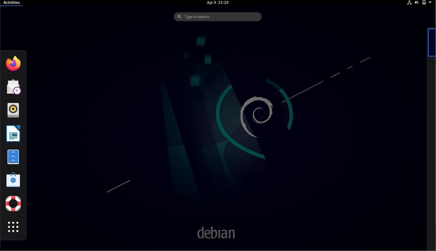 Interfaccia desktop Debian