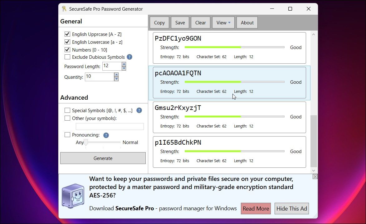 generatore di password securesafe pro