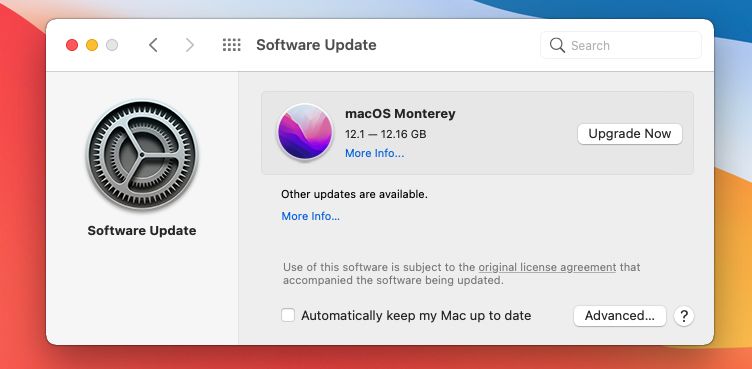 aggiornamento macOS a Monterey