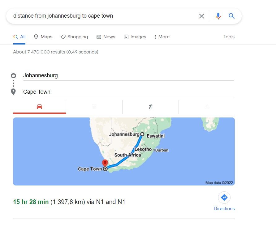 ricerca su google distanza tra città con mappe