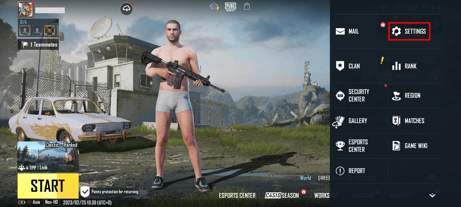 Dalle opzioni che sono apparse sulla destra da lì tocca IMPOSTAZIONI. | Come recuperare l'account PUBG se Facebook è disabilitato