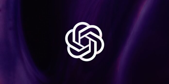Logo ChatGPT su sfondo viola scuro