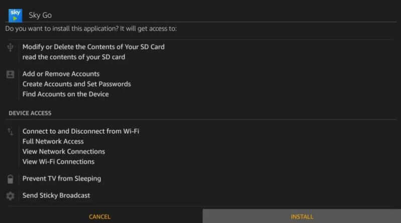 Installa Sky Go su Firestick