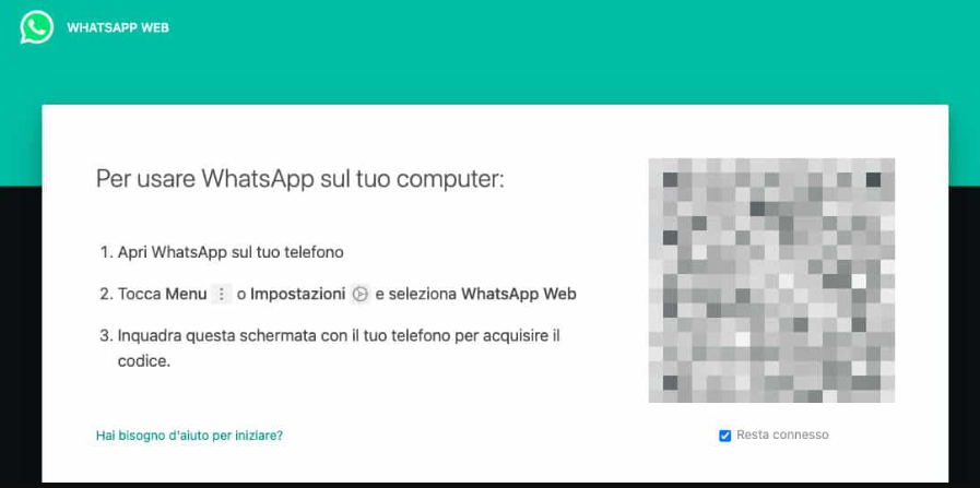 WhatsApp Web nessun codice QR valido
