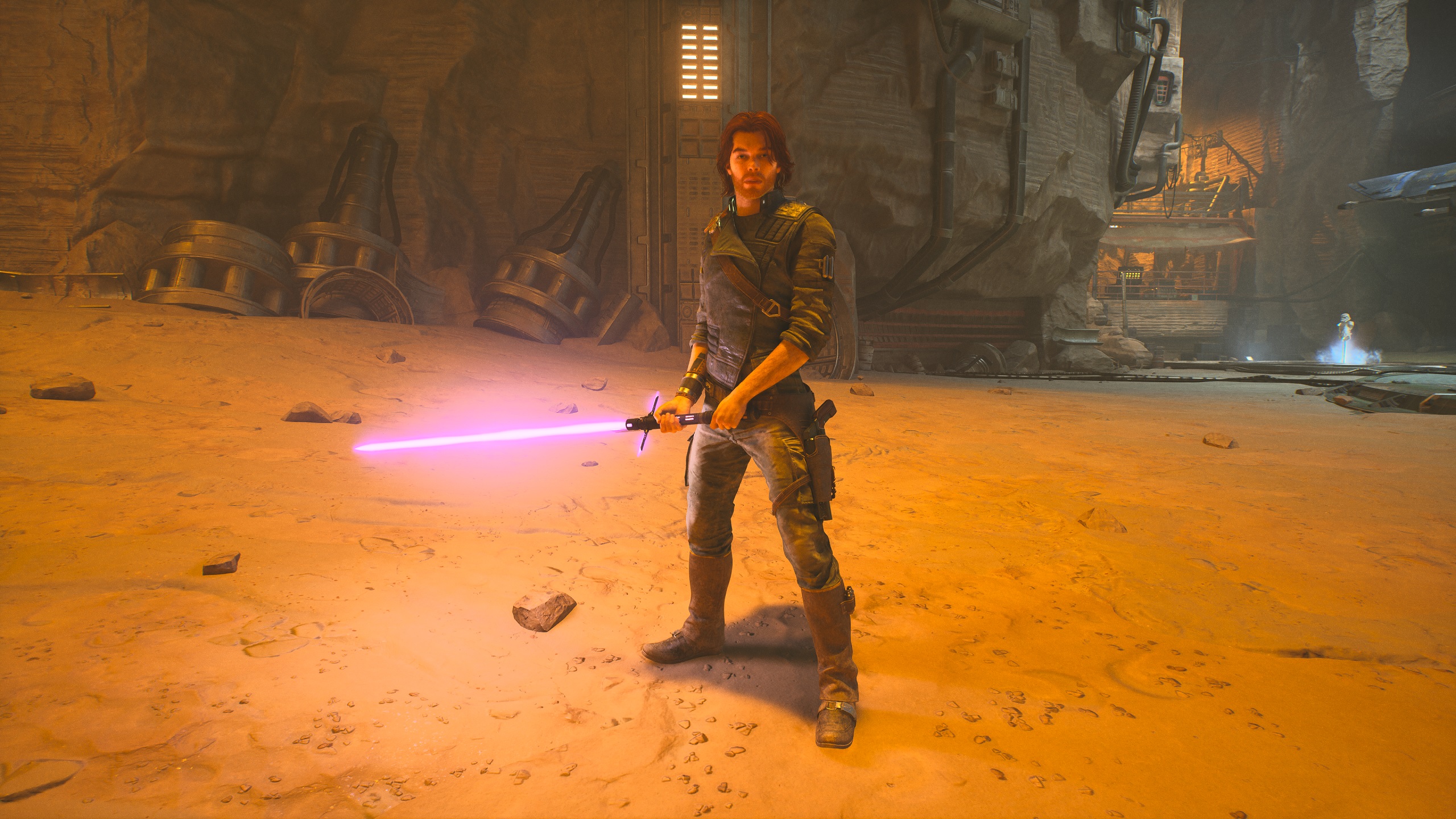 Star Wars Jedi: guardia incrociata della posizione della spada laser dei sopravvissuti
