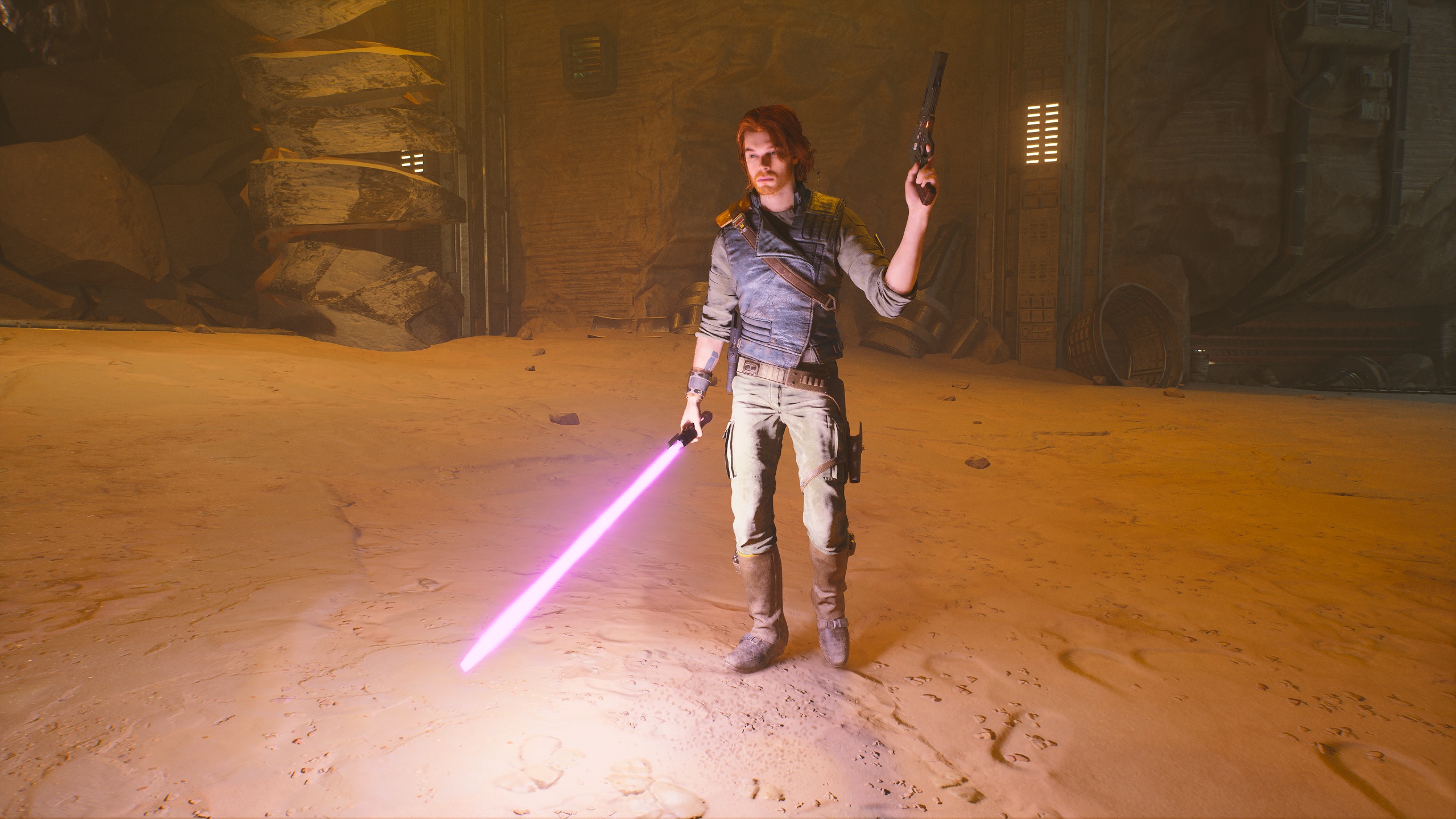 Star Wars Jedi: Blaster con posizione della spada laser Survivor