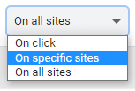selezionare l'opzione Su siti specifici