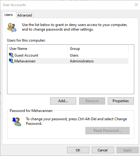 Ottieni il nome utente di Windows nella casella Account utente