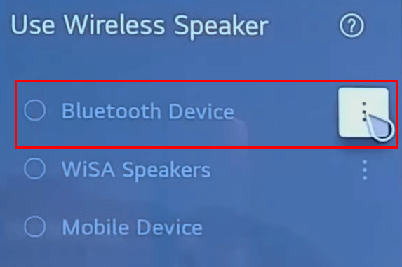 Scegli l'opzione Dispositivo Bluetooth.
