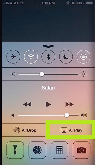 Fai clic sull'icona AirPlay sul tuo iPhone. 