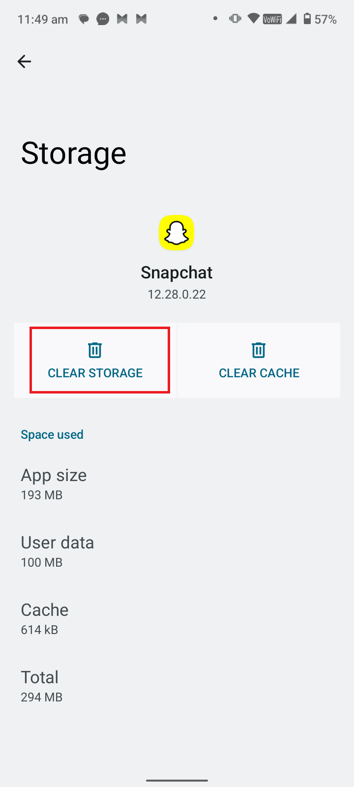 Tocca CANCELLA MEMORIA. Perché il mio Snapchat Flash non funziona?