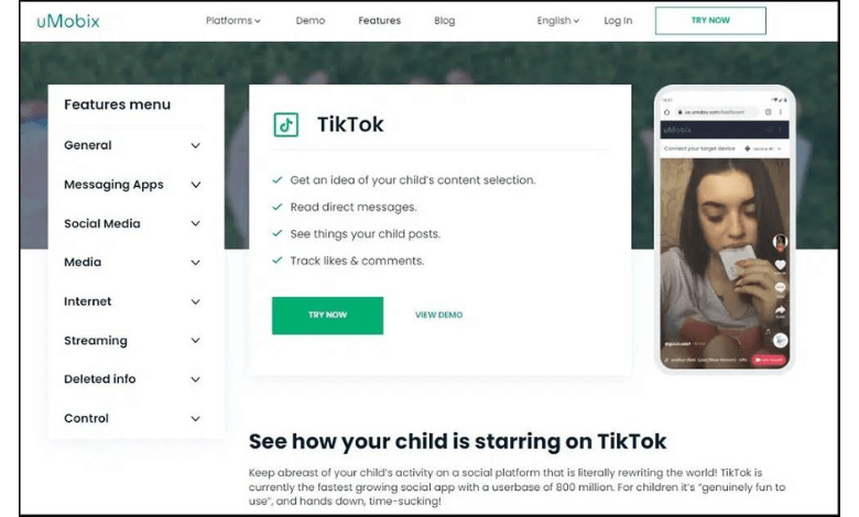 Installa uMobix per visualizzare gli account TikTok privati