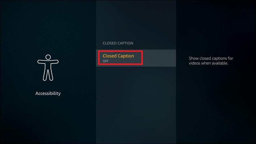 Disattiva i sottotitoli / sottotitoli su Firestick