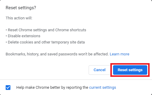 Ripristina le impostazioni di Chrome quando il PDF non si apre nel browser