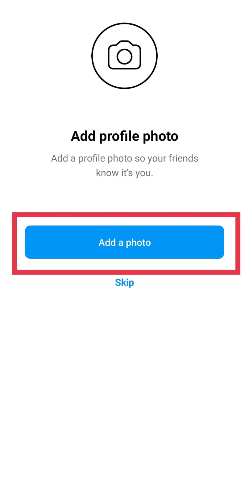 Scegli l'immagine del profilo | Come creare un account Instagram falso