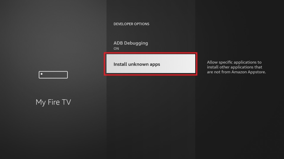 Attiva Installa app sconosciute per ottenere Google Foto su Firestick