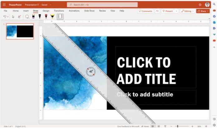 nuova funzione di righello digitale in PowerPoint