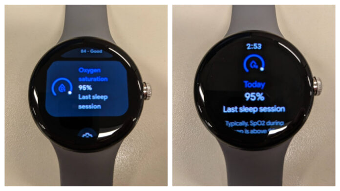 Letture del sensore SpO2 di Google Pixel Watch