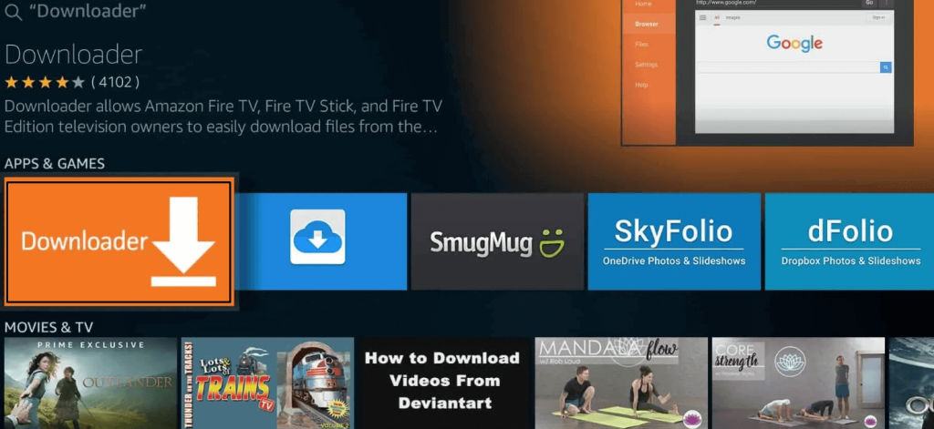 Cerca Downloader su Firestick