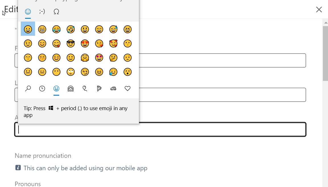 Aggiungi emoji al tuo post o messaggio.