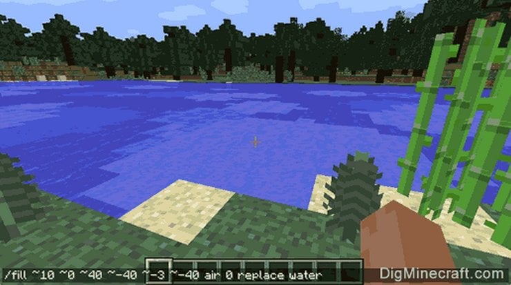 Comando Minecraft per rimuovere l'acqua