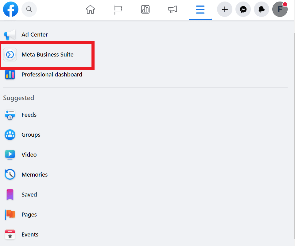 cliccare su Meta Business suite | Come utilizzare gli strumenti di pubblicazione di Facebook
