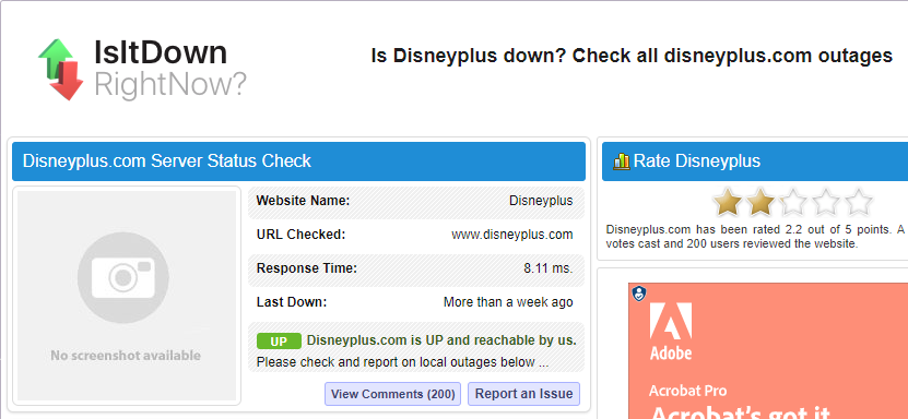 È giù in questo momento | Codice errore Disney Plus 93