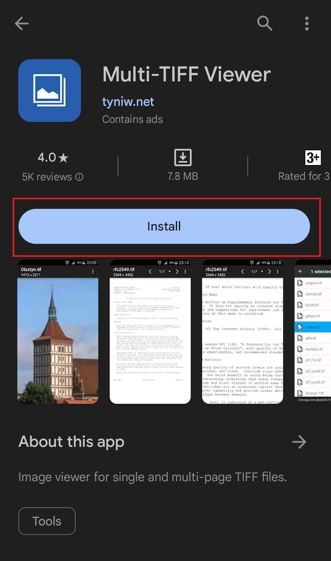 Installa l'app sul tuo telefono | Come aprire TIFF su Android