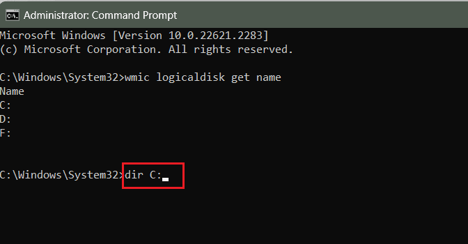 digitare il seguente comando per trovare l'unità con la cartella Windows | errore 50 DISM