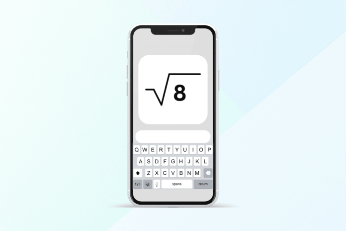 square root symbol on iPhone