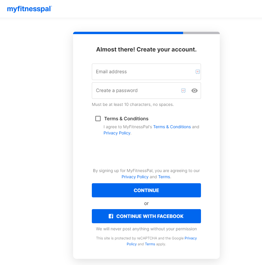 Inserisci i dettagli sul sito Web MyFitnessPal per ottenere MyFitnessPal Premium gratuitamente