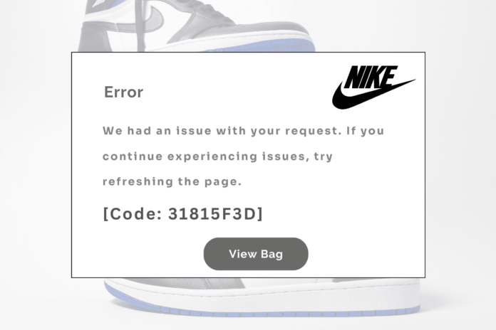 Fix Nike Error Code 31815f3d at Checkout